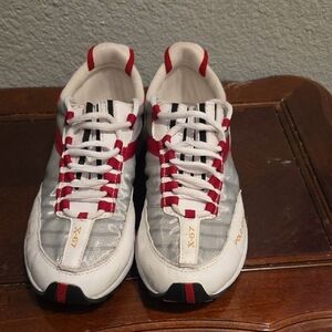 Men's White and Red Sneakers